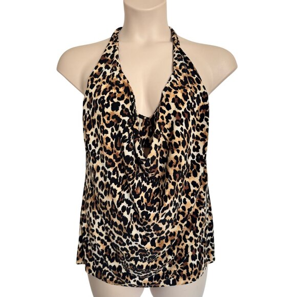 Magic suit Tankini Animal Print Size 10 Halter Swim top NWT Magicsuit Underwire - Picture 1 of 10